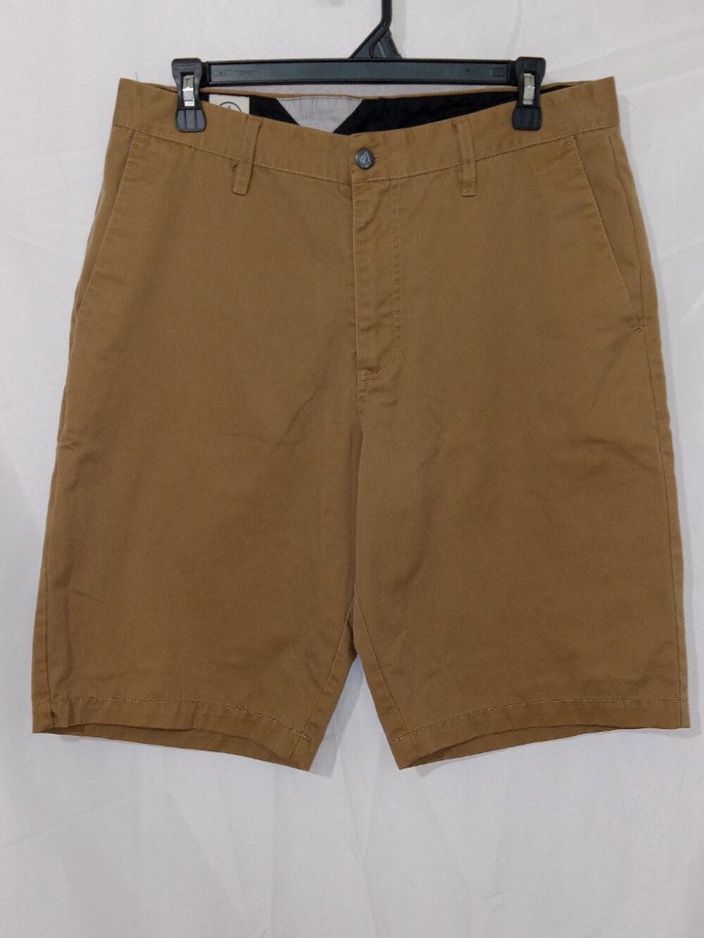Volcom Frickin Chino Shorts Mens 32 Brown Khaki Skate Casual Flat Front Y2K